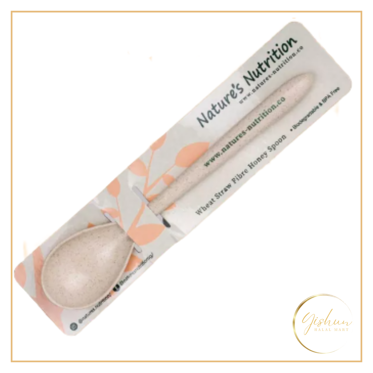 Nature's Nutrition Wheat Straw Fibre Honey Spoon