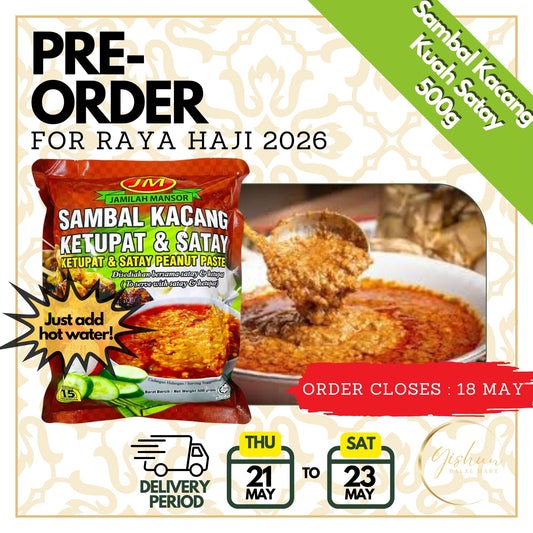 PRE-ORDER for RAYA HAJI 2026 : JM Sambal Kacang & Kuah Satay | 500g